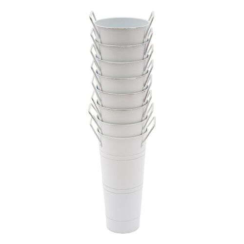 8pc Metal Flower Buckets