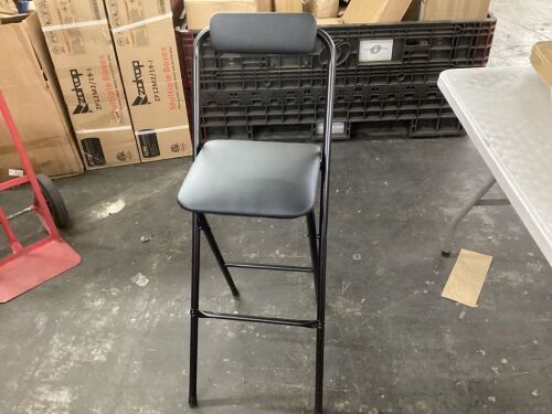 30" Tall Folding Bar Stool with Back