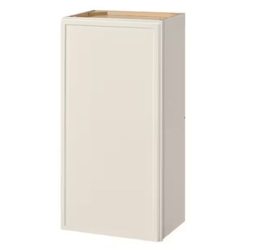 Hampton Bay Leyton 18 in. W x 12 in. D x 36 in. H Ready to Assemble Plywood Slim Shaker Wall Kitchen Cabinet in Antique White