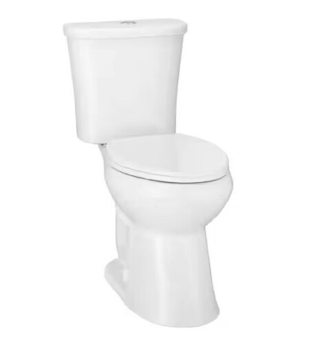 Glacier Bay Power Flush 12 in. Rough in 2-Piece 0.95 GPF/1.28 GPF Dual Flush Elongated Toilet in White with Slow-Close Seat Included