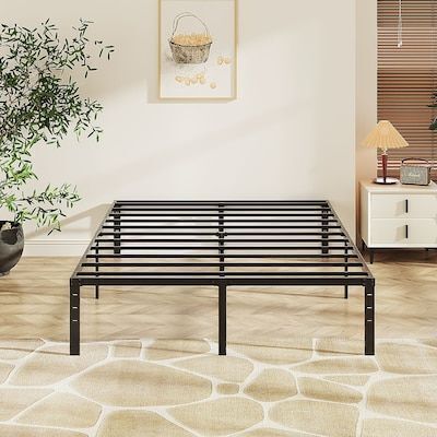 VINGLI Full Size 74.6L x 53.6W x 12H Platform Full Bed Frame