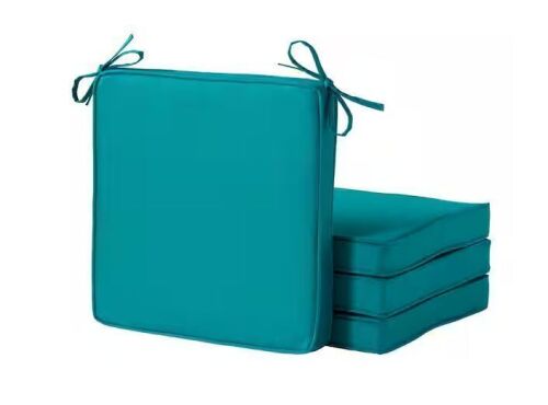 Greendale Home Fashions 18 in. x 18 in. Peacock Square Outdoor Dining Seat Cushion (4-Pack)