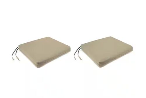 Jordan Manufacturing 19 in. L x 17 in. W x 2 in. T Outdoor Seat Cushion in Canvas Pebble (2-Pack)