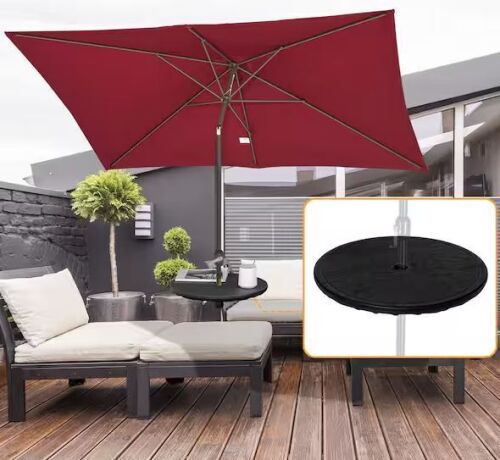 Outsunny 20 in. Black Round Plastic Umbrella Table Tray