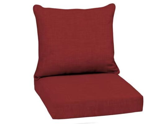 Arden 22 in. x 24 in. 2-Piece Deep Seating Outdoor Lounge Chair Cushion in Ruby Red Leala