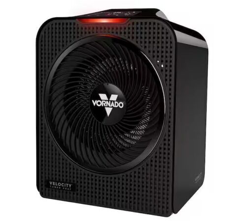 Vornado Forced Air Velocity 5 Whole Room 1500-Watt 5118 BTU Electric Space Heater Furnace, Black