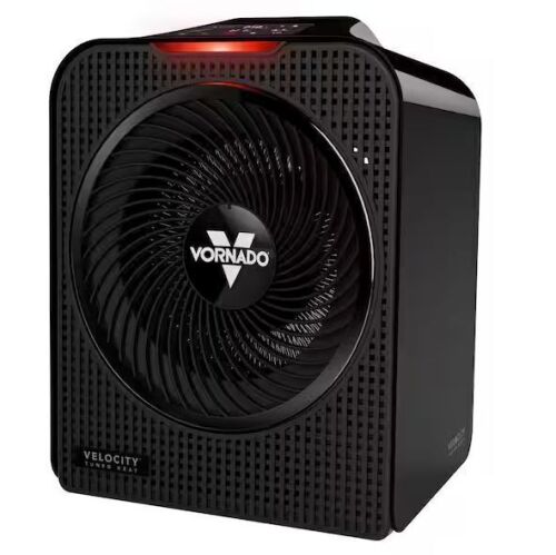 Vornado Forced Air Velocity 5 Whole Room 1500-Watt 5118 BTU Electric Space Fan Heater Furnace, Black