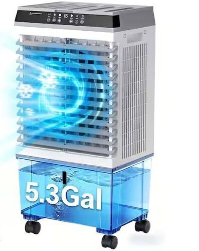 5.3 Gal. 3-Speed Portable Evaporative Air Cooler Fan with Remote, 1766 CFM, 110° Oscillation