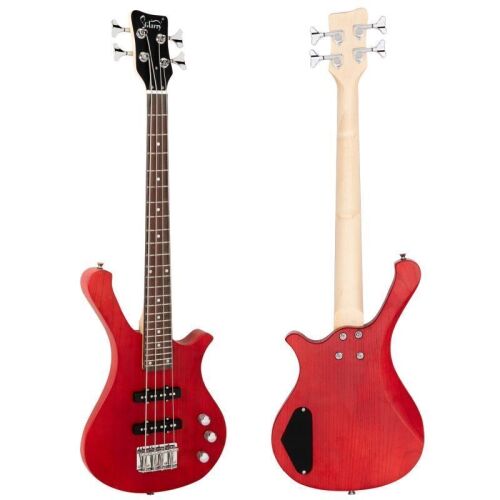 Glarry GW101 36in Mini Electric Bass Guitar Red