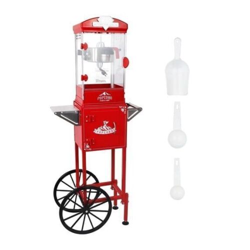 8oz Vintage Popcorn Machine with Cart