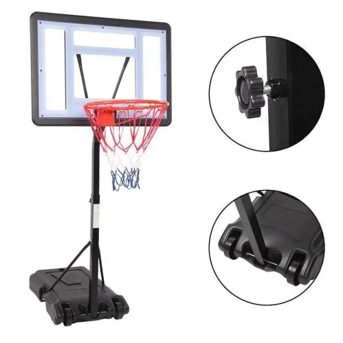 Poolside Basketball Hoop, Adjustable Height 45-53", Fillable Base