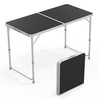 VINGLI 4FT Folding Table with Carrying Handle, Height Adjustable