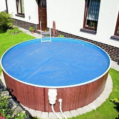 VINGLI 18-ft 12Mil Round Heavy Duty Solar Pool Cover for Above Ground Pool Blue