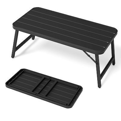 VINGLI 38.3-in W Outdoor Rectanglar Folding Iron Coffee Table
