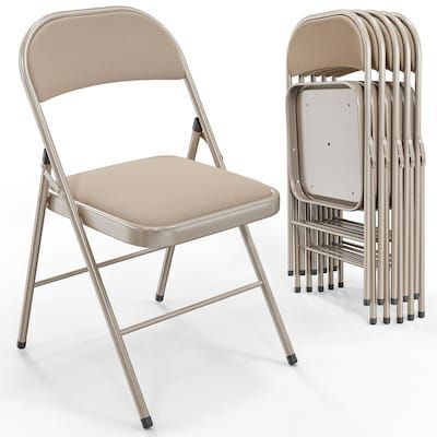 VINGLI 6 Pack Metal Folding Chair with Padded Seats