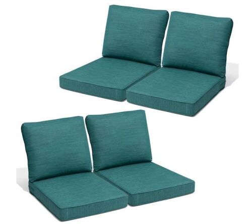 4 Pieces Outdoor Couch Cushion with Removable Cover 27.6 in. x 24.4 in. x 4.5 in. Replacement Patio Cushions in Green