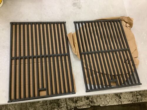 Lot of (2) Nexgrill 17.17 in. x 12.64 in. Cast Iron Cooking Grid with Hole
