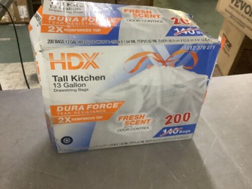 HDX 13 Gal. Flex Drawstring Fresh Scented Tall Kitchen Trash Bags