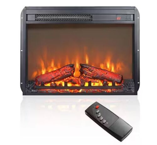 23 in. 5000BTU Recessed Electric Fireplace Insert with Adjustable Temperature, Overheat Protection