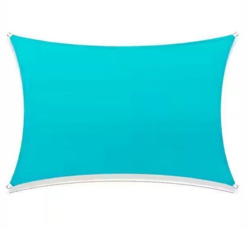 COLOURTREE 16 ft. x 20 ft. 190 GSM Turquoise Rectangle Sun Shade Sail Screen Canopy, Outdoor Patio and Pergola Cover