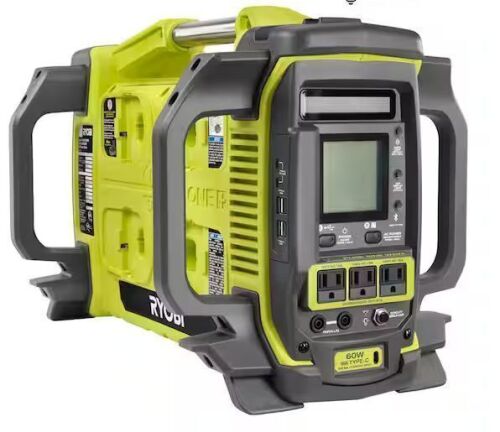 RYOBI 18V ONE+ 1800-Watt Portable Battery Inverter Power Station/8-Port Charger - Missing Wall Adapter & USB-C Cord
