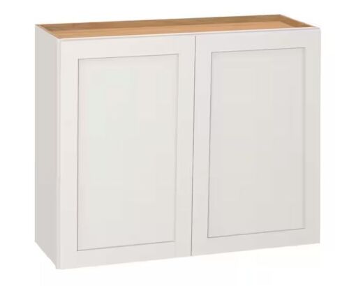 Hampton Bay Westfield Feather White Shaker Stock Assembled Wall Kitchen Cabinet (36 in. W x 12 in. D x 30 in. H)