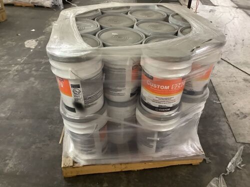 Pallet of (24) Custom 9240 Waterproofing and Anti-Fracture Membrane 6 Gallon Part 1 Liquid Only - Part 2 is Fabric Roll