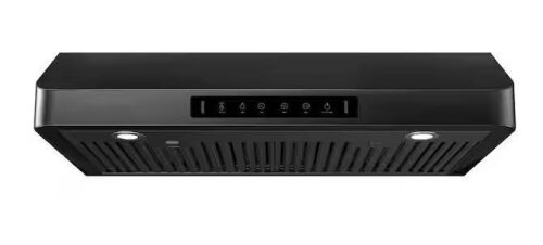 VIKIO 36 in. 900CFM Ducted Under Cabinet Range Hood in Black Stainless Steel 3-Speed with LED and Permanent Filters