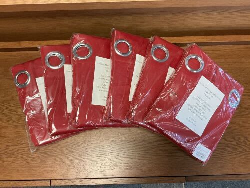 Grommet Top Blackout Curtains, Red, 53x63, Lot Of 6