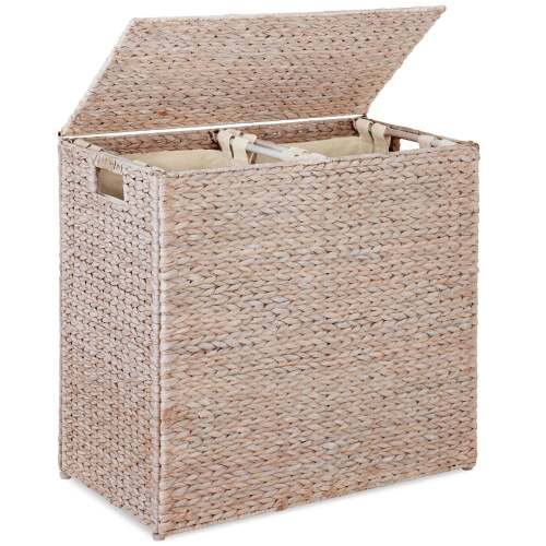Large Laundry Hamper W/ Lid, Woven Laundry Basket, W/ Liner, 30 Gal (114L)