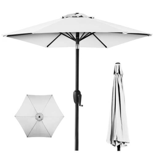 Outdoor Market Patio Umbrella w/ Push Button Tilt, Crank Lift - 7.5ft