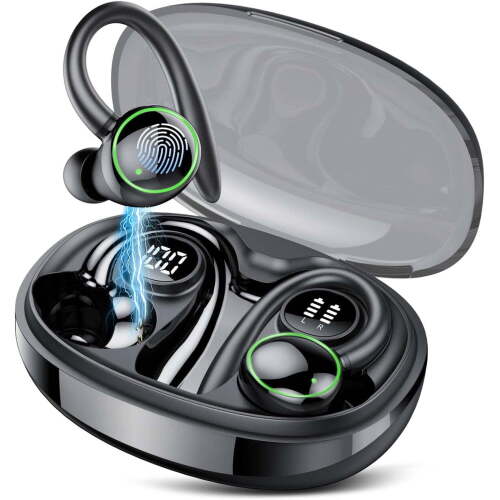 Wireless Earbuds, Bluetooth 5.4 Headphones Sport, Over Ear Buds With ENC Noise Cancelling Mic, 48H, Wireless Earphone With Earhooks, Stereo Deep Bass, IP7 Waterproof Headset for Workout Running