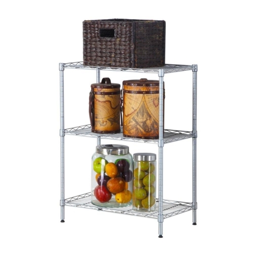 FcH Microwave Bakers Rack Storage Rack with Heavy Duty Shelf, Chrome