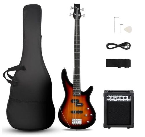 Electric ib Bass Guitar 4 String Bass Guitar with 20 Watt Amplifier FOR Beginner