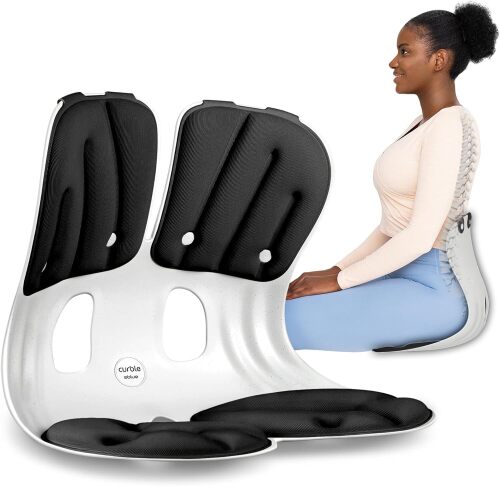curble Grand– Extra Wide Ergonomic Seat Support, Sit Straighter Without Effort, Passive Posture Trainer for Office, Home & Car (Black)