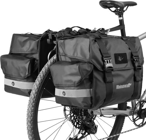 Bike Pannier Bag 40L Double Pannier Bags Saddle Bags Carrying Handle With Reflective Trim Professional Cycling Accessories