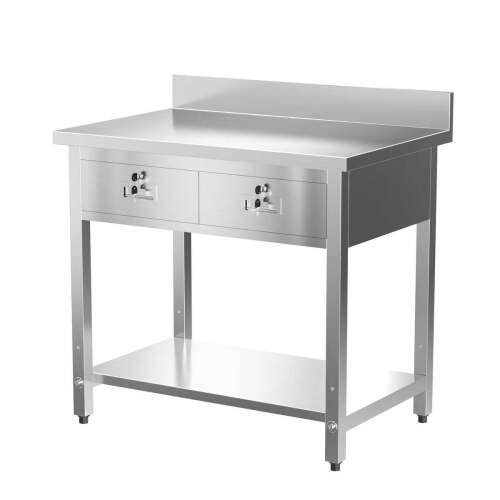 ROVSUN 36" x 24" Stainless Steel Kitchen Work Table with 2 Drawers