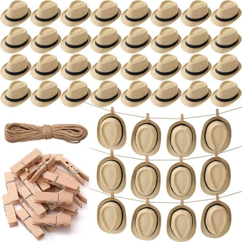 Skicuff Cuban Fedora Hats Bulk Party Banner, Apricot, 16 Pack