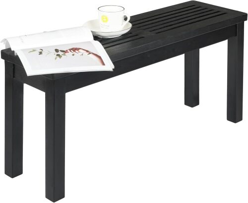 Bonnlo Solid Wood Garden Bench, Waterproof and Crack Resistant Outdoor Bench for Patio and Terrace