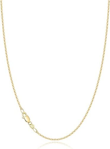 Jewlpire 18k Gold Plated 925 Sterling Silver Chain Necklace for Women, 1.2mm Cable Chain Necklace Thin & Dainty & Sturdy Women's Chain Necklaces