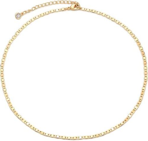 MEVECCO Dainty Choker Necklaces for Women, Beaded and Multi-Row Chains 14K Gold Plated Brass, Silver Plated Brass On Cool-Tone Designs, Distinct Pendant Motifs, Individual Necklace Styles