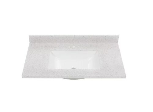 Home Decorators Collection 37 in. W x 22 in. D Engineered Stone Composite White Rectangular Undermount Single Sink Vanity Top in Starry Sky