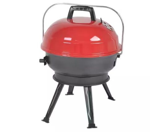 14 in. Portable Charcoal Grill in Red