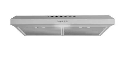 Streamline 30 in. 80 CFM Savona Ductless Under Cabinet Range Hood in Brushed Steel, Mesh Filters, Push Button Control, LED Light