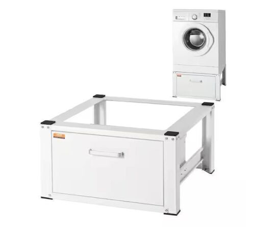 VEVOR 26.97 in. W Universal Laundry Pedestal Washing Machine Base White with Storage
