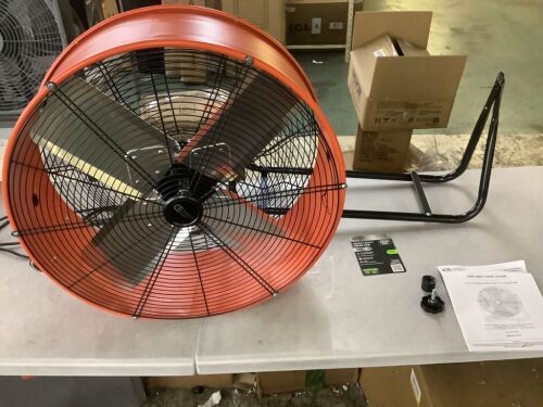 Commercial Electric 24 in. 2-Speed Heavy Duty Tilt Drum Fan - Missing 1 Locking Knob & Wheels