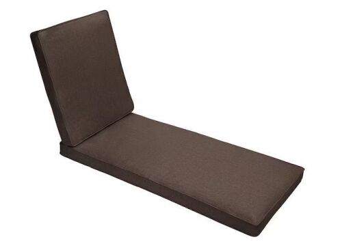 SORRA HOME 73 x 24 x 3 Indoor/Outdoor Chaise Lounge Cushion in Sunbrella Canvas Java