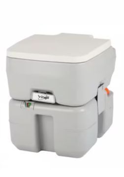 VINGLI Portable 5.3 Gallon Camping Toilet with Carrying Bag and Large Capacity Tank Gray