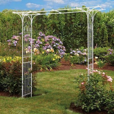VINGLI 81.1W x 81.8H Flat Top Steel Garden Arbor