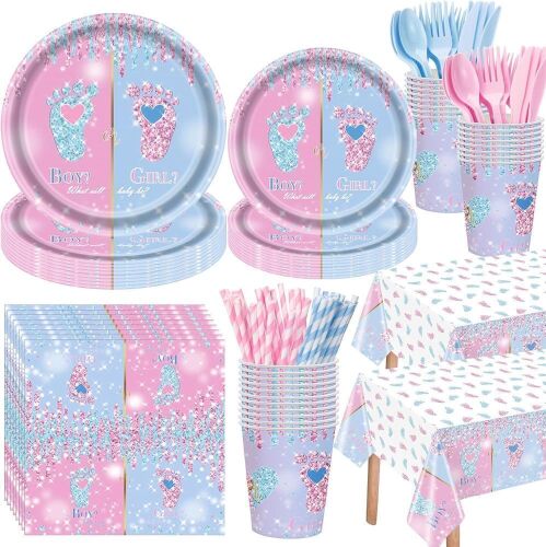 452 Pcs Gender Reveal Party Decoration for 50 Guests